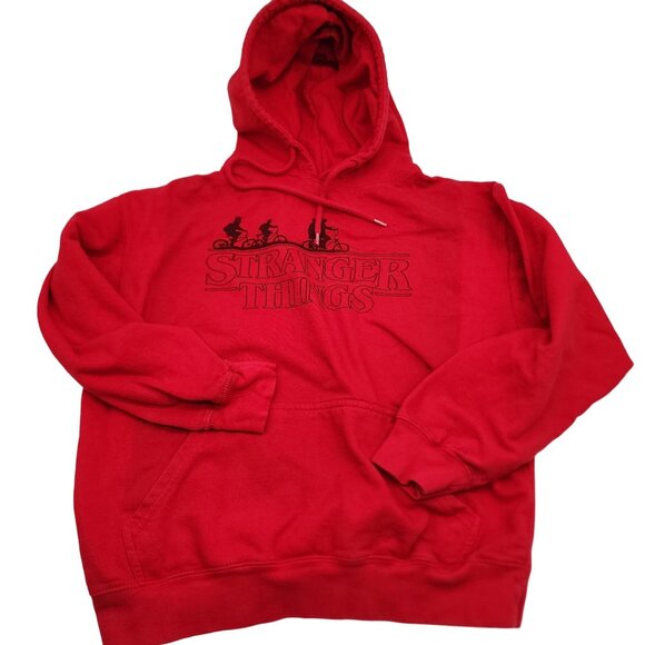 Stranger Things Red Pullover Hoodie M Netflix Official Merch Cotton/Polyester Bl - Picture 1 of 4